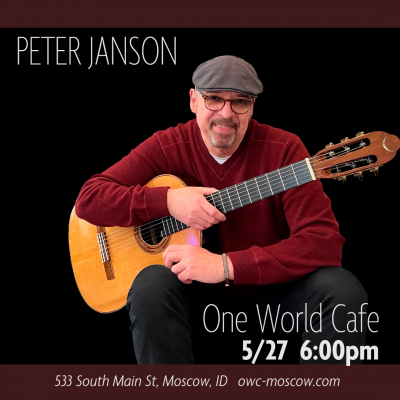 Peter Janson - Solo at One World Cafe - event poster Peter Janson - Solo at One World Cafe