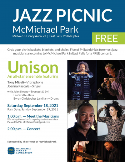 Jazz Picnic With Tony Miceli & Joanna Pascale at McMichael Park - event poster Jazz Picnic With Tony Miceli & Joanna Pascale at McMichael Park