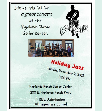 The Highlands Ranch Concert Band Jazz Band Swing Shift Presents Holiday Jazz 