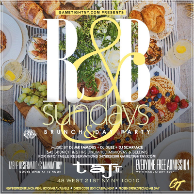Taj Lounge Sunday Bottomless Brunch Rsvp Now at Taj Lounge