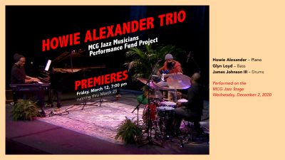Howie Alexander Trio at Manchester Craftsmen's Guild - event poster Howie Alexander Trio at Manchester Craftsmen's Guild