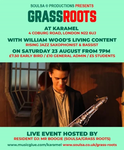 Grass Roots at Karamel Restaurant - event poster Grass Roots at Karamel Restaurant