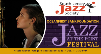 Nicole Glover Quartet at Jazz @ the Point Festival at Gregory's Restaurant & Bar - event poster Nicole Glover Quartet at Jazz @ the Point Festival at Gregory's Restaurant & Bar
