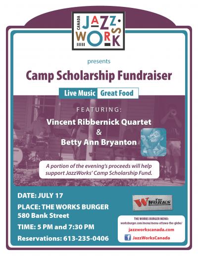 Jazzworks Jazz Camp Scholarship Fundraiser at The Works Gourmet Burger Bistro (the Glebe)