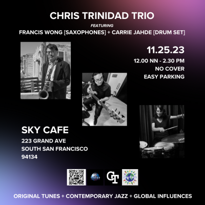 Chris Trinidad Trio at Sky Cafe - event poster Chris Trinidad Trio at Sky Cafe