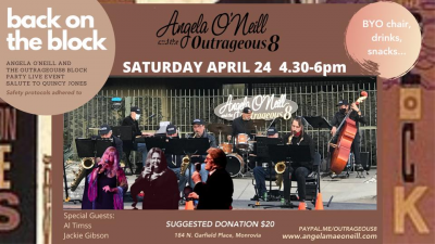 Angela O'Neill And The Outrageous8 Live Stream Block Party at Al's Rehearsal Hall And Screen Door Repair
