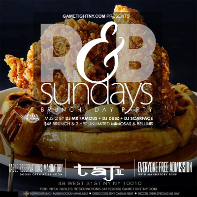 R&b Sundays Bottomless Brunch Party At Taj Nyc at Taj Lounge