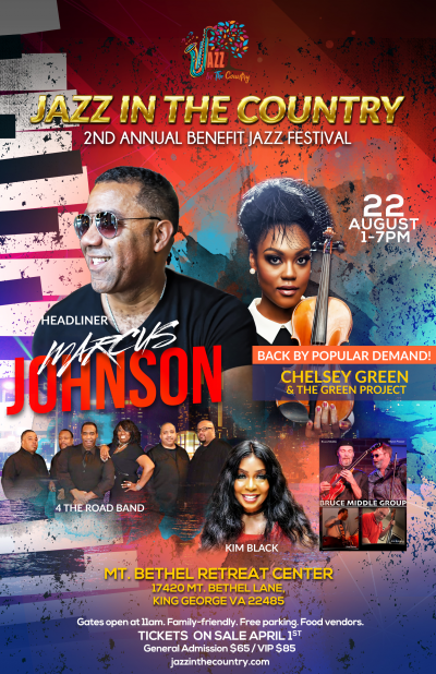 Jazz In The Country 2nd Annual Jazz Fest at Jazz In The Country at Mt. Bethel Retreat Center - event poster Jazz In The Country 2nd Annual Jazz Fest at Jazz In The Country at Mt. Bethel Retreat Center