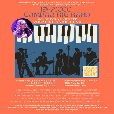 19-piece Compaq Big Band W/ Special Guest Vocalist Anaïs Reno At Andres Institute Of Art Concert at Andres Institute Of Art Welcome and Event Center