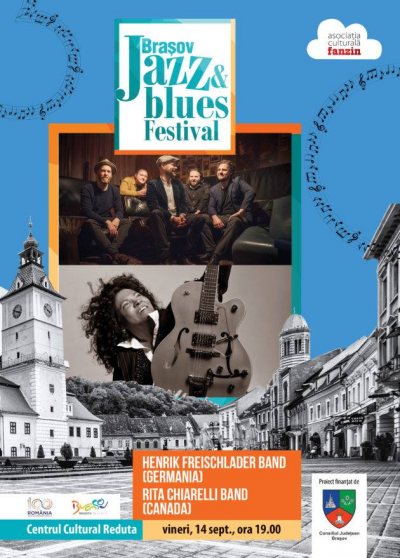 Henrik Freischlader Band (ge) & Rita Chiarelli Band (ca) at Brasov Jazz & Blues Festival at Centrul Cultural Reduta - event poster Henrik Freischlader Band (ge) & Rita Chiarelli Band (ca) at Brasov Jazz & Blues Festival at Centrul Cultural Reduta