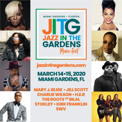 Mary J., Jill Scott, & H.E.R. at Jazz In The Gardens Music Festival at Hard Rock Stadium 