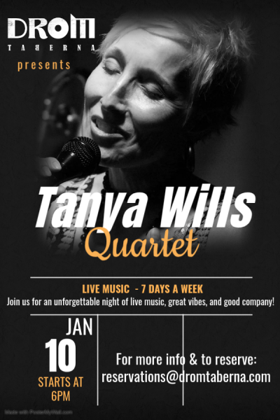 Tanya Wills Quartet at Drom Taberna - event poster Tanya Wills Quartet at Drom Taberna