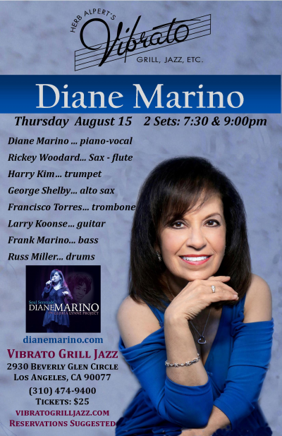 Diane Marino & Friends at Vibrato Grill Jazz - event poster Diane Marino & Friends at Vibrato Grill Jazz