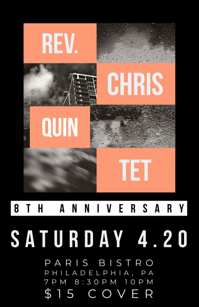 Reverend Chris & His Quintet at Paris Bistro & Jazz Cafe - event poster Reverend Chris & His Quintet at Paris Bistro & Jazz Cafe