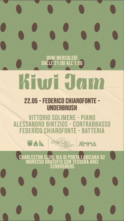 Federico Chiarofonte Trio at Charleston Club Roma - event poster Federico Chiarofonte Trio at Charleston Club Roma