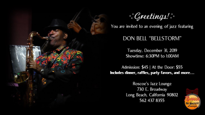 Legendary Jazz Saxophonist Don Bell Legendary Jazz Saxophonist Don Bell