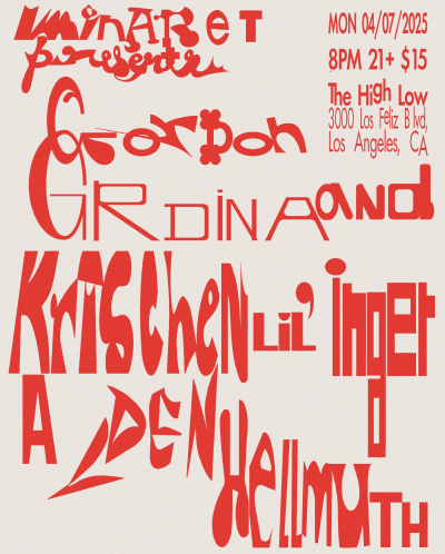 Gordon Grdina / Krischen Lil'inger + Alden Hellmuth at The High Low - event poster Gordon Grdina / Krischen Lil'inger + Alden Hellmuth at The High Low