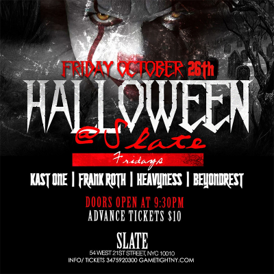 Slate Nyc Halloween Party 2018 at Slate - event poster Slate Nyc Halloween Party 2018 at Slate