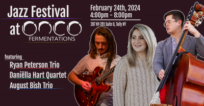 Ryan Peterson Trio at Jazz Festival at ONCO Fermentations at ONCO Fermentations - event poster Ryan Peterson Trio at Jazz Festival at ONCO Fermentations at ONCO Fermentations