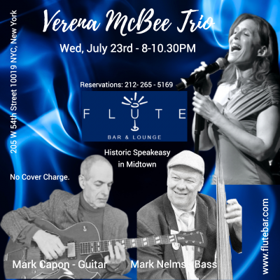 Verena Mcbee Trio at Flûte Bar - event poster Verena Mcbee Trio at Flûte Bar