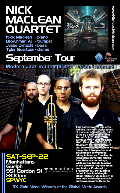 NICK MACLEAN QUARTET feat. BROWNMAN ALI (Guelph) at Manhattans