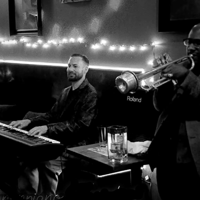 Grant Levin with Karl Bryant on trumpet at Paris 75 - event poster Grant Levin with Karl Bryant on trumpet at Paris 75