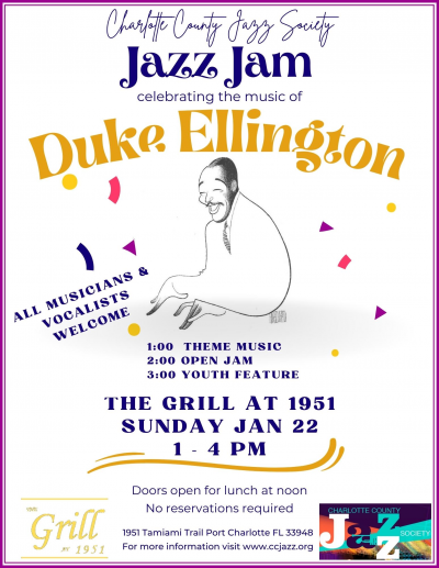 January Jazz Jam Presented By The Charlotte County Jazz Society at The Grill At 1951