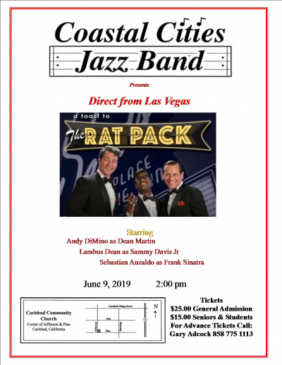 Coastal Cities Jazz Band Presents Direct From Las Vegas The Rat Pack at Carlsbad Community Church