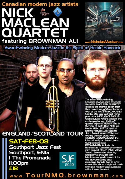 NICK MACLEAN QUARTET Feat. BROWNMAN ALI (Southport) at Southport Jazz Festival