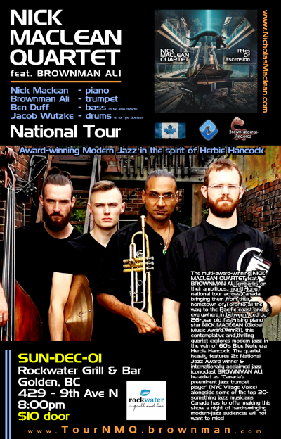 NICK MACLEAN QUARTET feat. BROWNMAN ALI (Golden) at Rockwater Grill And Bar