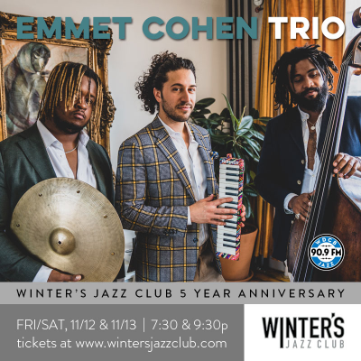 Emmet Cohen Trio at Winter's Jazz Club