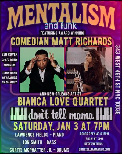 Mentalism And Funk at Don't Tell Mama