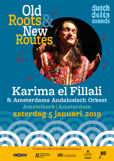 Old Roots New Routes - Karima El Fillali at Amstelkerk - event poster Old Roots New Routes - Karima El Fillali at Amstelkerk