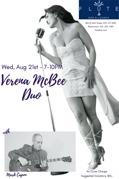 Verena Mcbee Duo at Flûte Bar - event poster Verena Mcbee Duo at Flûte Bar