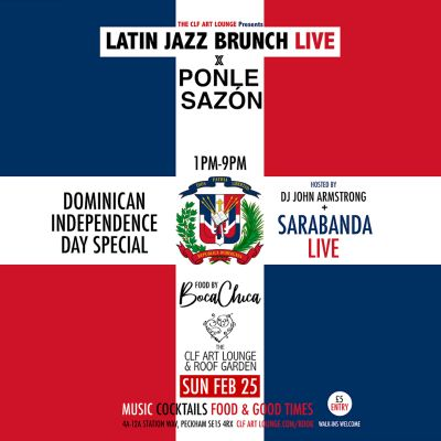 Latin Jazz Brunch Live X Ponle Sazon - Dominican Independence Day Special With Sarabanda (live) at The CLF Art Lounge And Roof Garden