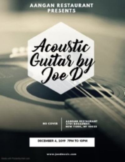 Joseph De Dominicis/'joe D' at Aangan Restaurant - event poster Joseph De Dominicis/'joe D' at Aangan Restaurant