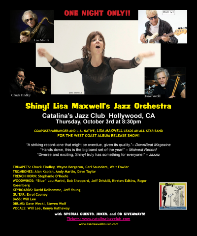 Shiny! Lisa Maxwell's Jazz Orchestra at Catalina Jazz Club