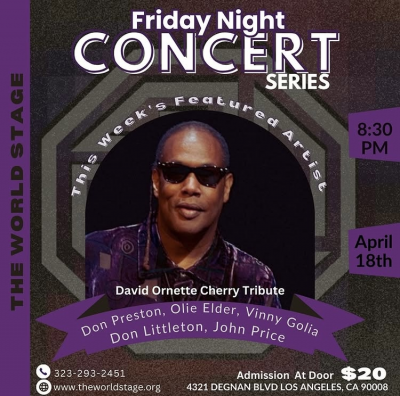 David Ornette Cherry Tribute Concert at The World Stage - event poster David Ornette Cherry Tribute Concert at The World Stage