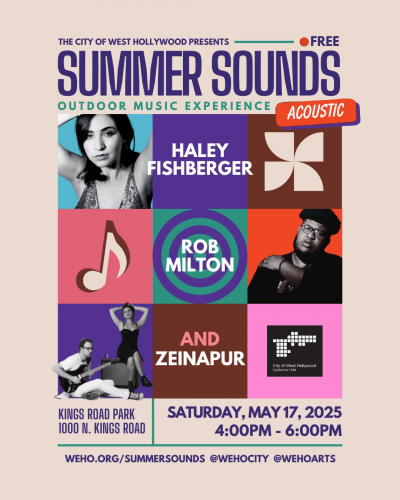 Haley Fishberger, Rob Milton, And Zeinapur at Summer Sounds Series at Kings Road Park - event poster Haley Fishberger, Rob Milton, And Zeinapur at Summer Sounds Series at Kings Road Park