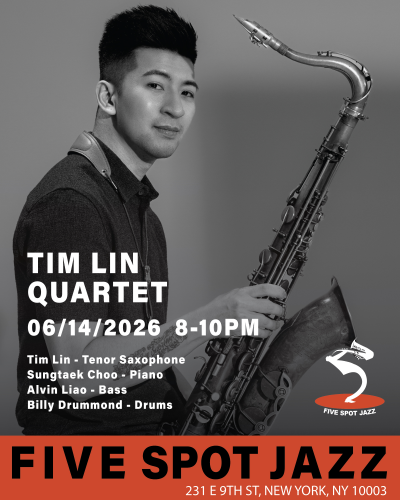 Tim Lin Quartet at Five Spot Jazz - event poster Tim Lin Quartet at Five Spot Jazz