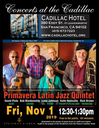 Primavera Latin Jazz Quintet at Concerts At The Cadillac at Cadillac Hotel