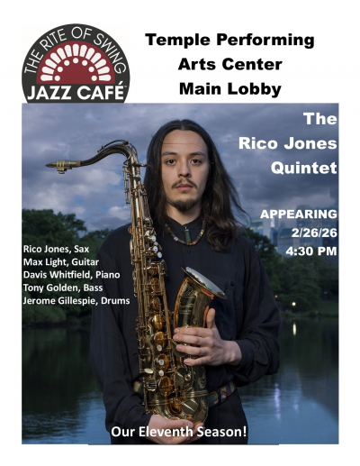 Rico Jones Quintet at Temple Performing Arts Center - event poster Rico Jones Quintet at Temple Performing Arts Center
