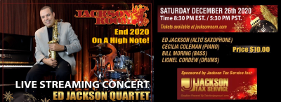 Ed Jackson Quartet at Jackson Room - event poster Ed Jackson Quartet at Jackson Room
