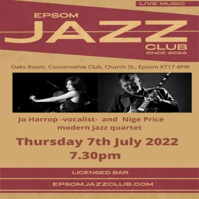 Epsom Jazz Club 7th July at Epsom Conservative Club