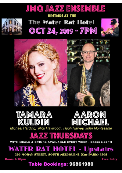 Tamara Kuldin Features With JMQ Jazz Ensemble at The Water Rat Hotel - event poster Tamara Kuldin Features With JMQ Jazz Ensemble at The Water Rat Hotel
