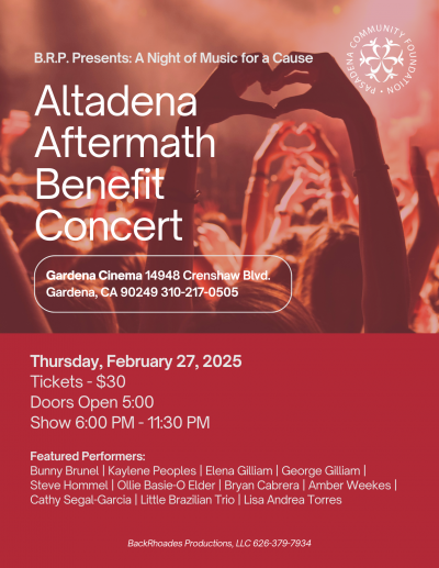 Altadena Aftermath Jazz Benefit Concert at Gardena Cinema