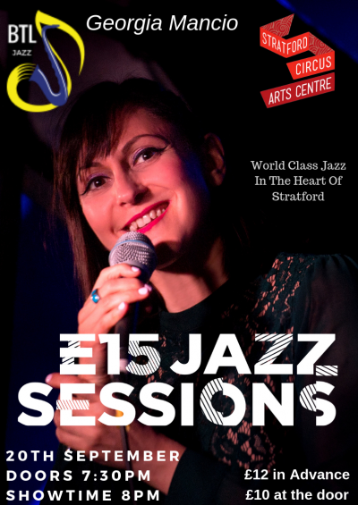 Georgia Mancio at Stratford Circus Arts Centre - event poster Georgia Mancio at Stratford Circus Arts Centre