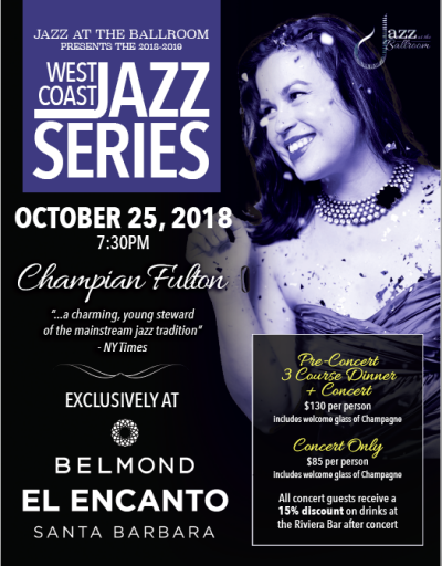 Champian Fulton at Belmond El Encanto Hotel Lounge - event poster Champian Fulton at Belmond El Encanto Hotel Lounge