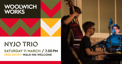 Nyjo Trio at Woolwich Works - event poster Nyjo Trio at Woolwich Works