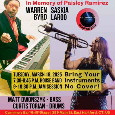 Warren Byrd & Saskia Laroo Jazz 4tet at Carmine's